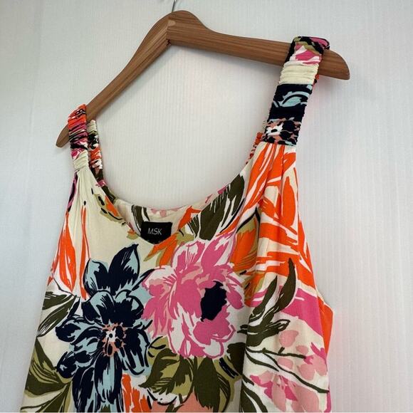 MSK floral maxi dress with wide elastic straps size medium - Picture 3 of 8